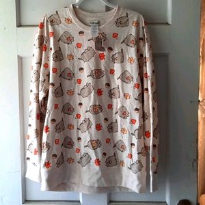 Pusheen Fall Brown Sweatshirt Pullover Lightweight
